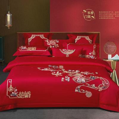 06YM140s支结婚四件套新婚大红色刺绣床上用品婚庆六十件套喜