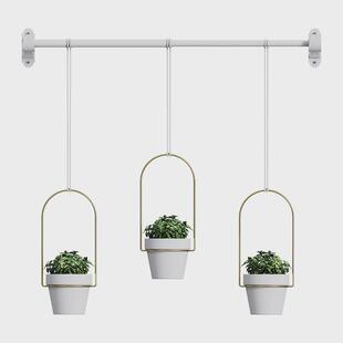 吊篮挂式花盆可伸缩挂杆多肉花篮创意园艺挂墙悬陶瓷壁挂吊盆