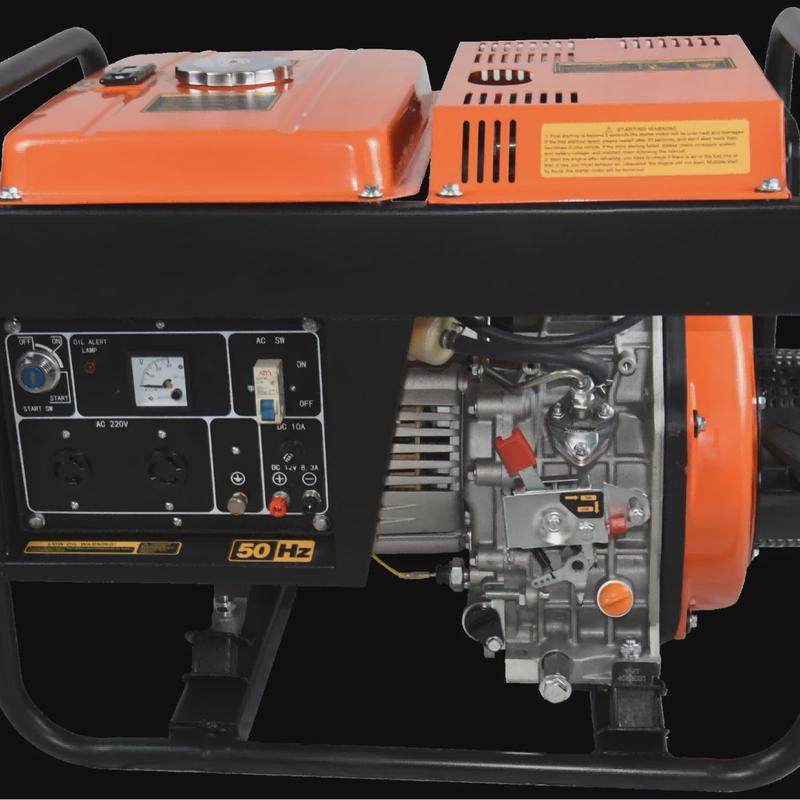 工业柴油发电机220v3kw手启电启动家用常州单相开架式静音式铜线