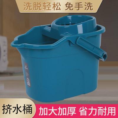 带滑轮洗拖把桶挤水桶老式手压墩布拧水桶胶棉海绵拖把清洗桶单桶
