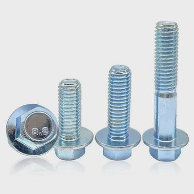 8.8级六角法兰螺栓M5~M20细牙法兰螺杆GB5788自带垫螺丝汽车螺丝