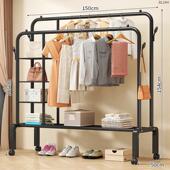 简易晾衣架落地家用挂衣架卧室宿舍衣帽架室内阳台凉晒衣服杆架子