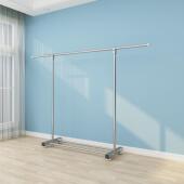 晾衣架落地双杆式 不锈钢家用移动折叠衣架室内落地衣架晾挂衣架