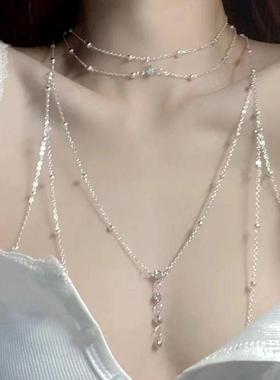 纯欲风美少女战士比基尼胸链锁骨性感身体链欧美配饰美潮链条饰品