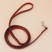 遛狗全犬牛皮德牧金毛马犬进口头层软通用训练狗牵引绳铜钩玛钢钩