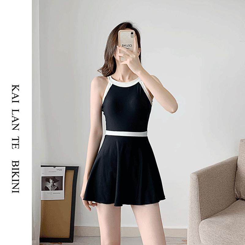 女士泳衣女款微胖女孩遮肉保守挂脖大码小胸显瘦遮肚小个子泡温泉