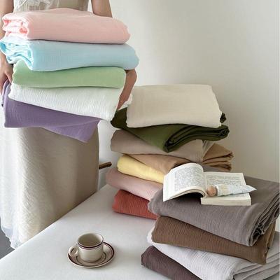 A类全棉双层纱极简纯色柔软亲肤被套枕套单品加厚四件套床上用品