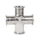 304不锈钢真空三通内外镜面抛光真空三通KF16卡箍式 三通 快装