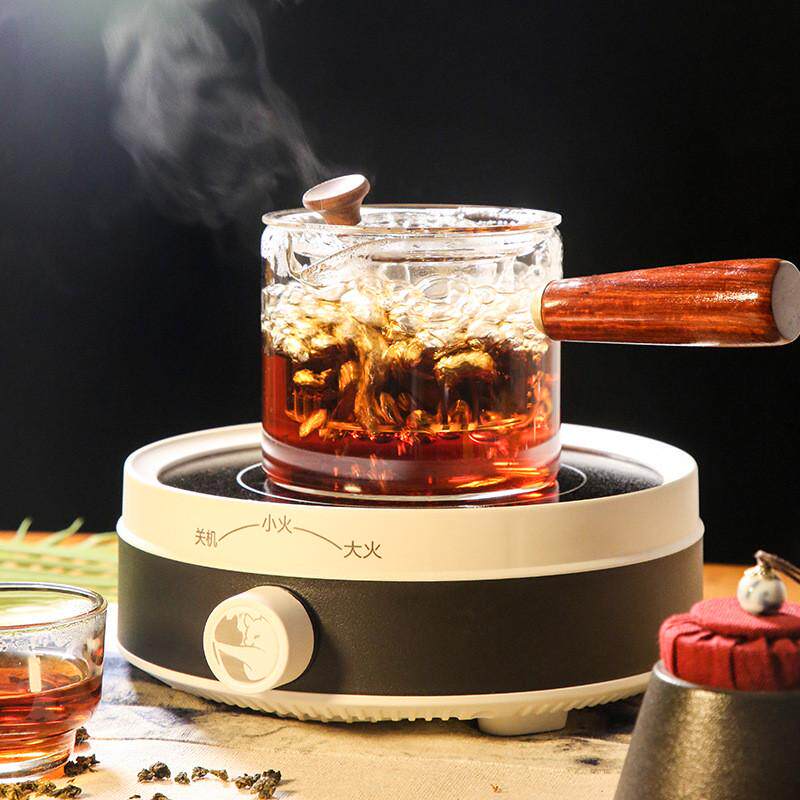 电陶炉黑茶煮茶器迷你煮茶炉小型光波炉家用蒸汽玻璃茶壶静音烧水