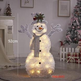 饰用品80厘米90厘米120厘米植绒发光雪人场景布置道具摆件 圣诞装