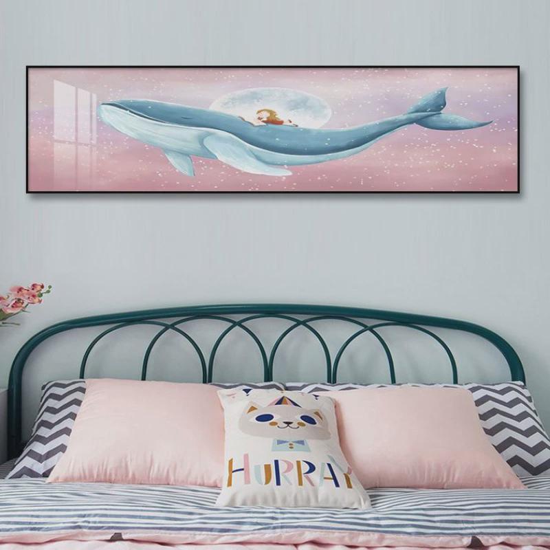 SY男孩女孩卧室卡通动物房间现代简约装饰画挂画壁画高级感儿童房图片