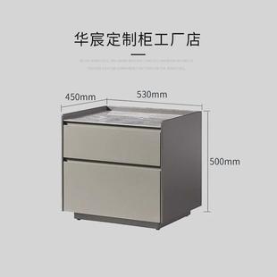 极简设计师款 意式 高级灰色岩设计师床头柜板轻奢卧室烤漆储物边柜