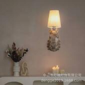 复古壁灯工业风树脂马头灯民宿客房酒吧餐厅美式 饰墙壁灯具 乡村装