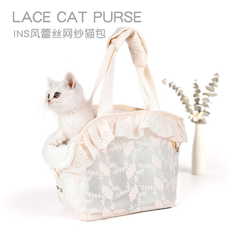 猫包外出便携手提式夏季宠物猫咪幼猫大容量高颜值蕾丝防应激神器