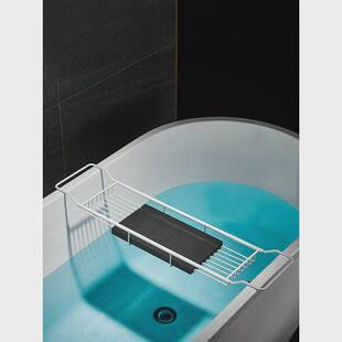 厂家供应浴室轻奢金色北欧304不锈钢风浴缸置物架伸缩泡澡收纳架