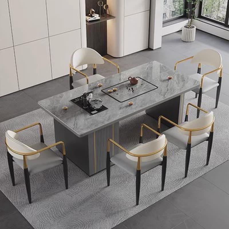 轻奢岩板茶桌椅组合现代简约多功能家用小茶台阳台办公一体泡茶桌