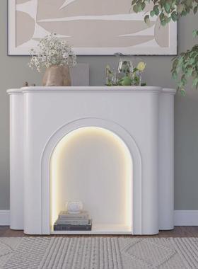 z苎1客厅奶油风发光壁炉北欧白色装饰柜摄影法式简约网红ins风玄