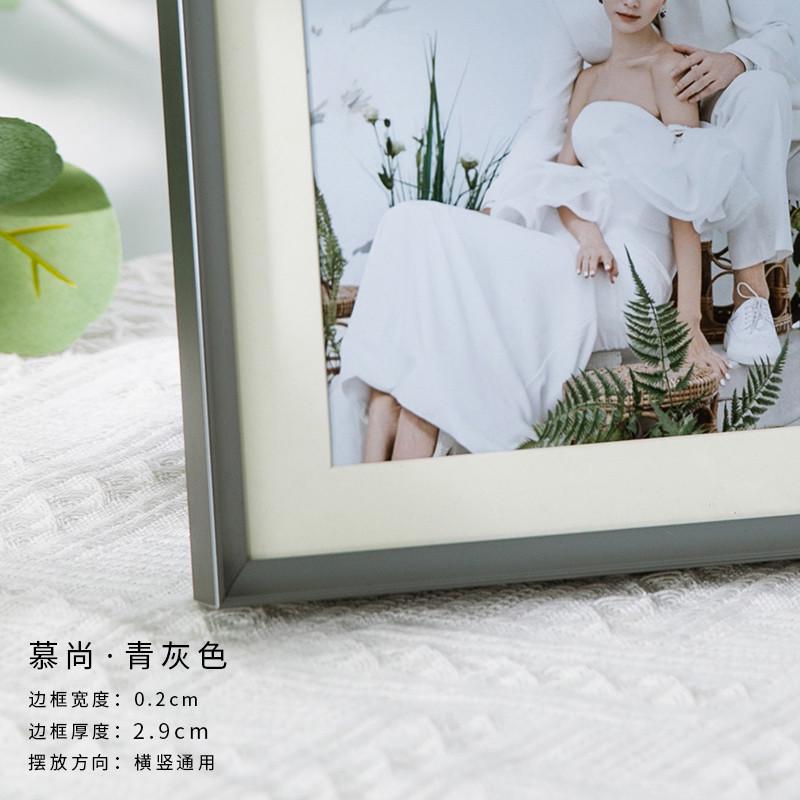 m3no相框摆台婚纱照片打印加来图定制感金属铝合金窄边框桌