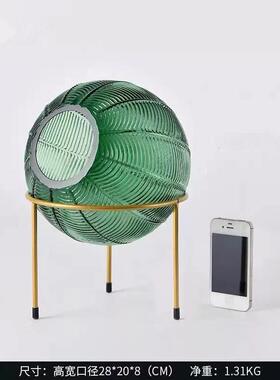 酒店家居民宿玄关客厅桌面百搭插花花器轻奢干花装饰金属玻璃花瓶