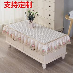 电视柜防尘罩 茶几桌布长方形布艺蕾丝餐桌垫客厅茶几套罩家用欧式
