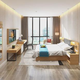 hf2x酒店民宿定制宾馆标间全套床公寓客房家具床双人专业标间客