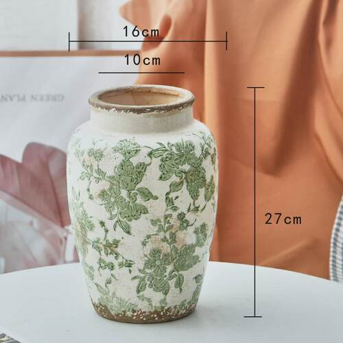 复古花瓶旧瓷器多肉花盆陶瓷绿花冰裂纹做绿植风格花瓶水培花盆