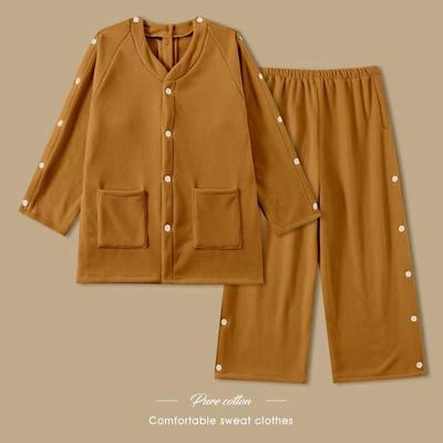 理疗专用纯棉法兰绒熏蒸服中医针灸艾灸服长款前后开背加厚按新款