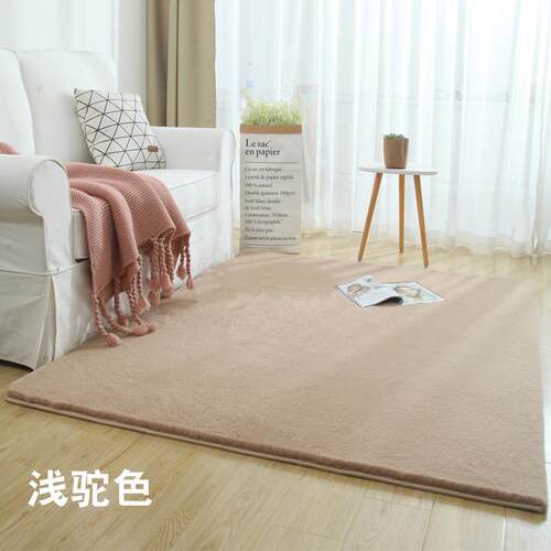 仿兔毛地毯加厚加密儿童飘窗毯床边卧室北欧风轻奢客厅茶几毛毯垫
