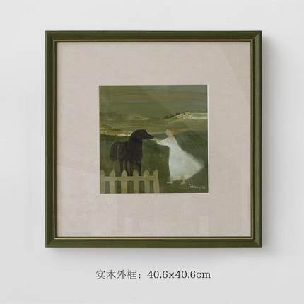 9V7T以梦为马绿色艺术客厅装饰画餐厅美式复古挂画轻奢壁