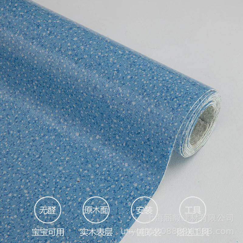 pvc工程地板革粉红黄色浅绿色仓库幼儿园展会车间卷材地板胶批发