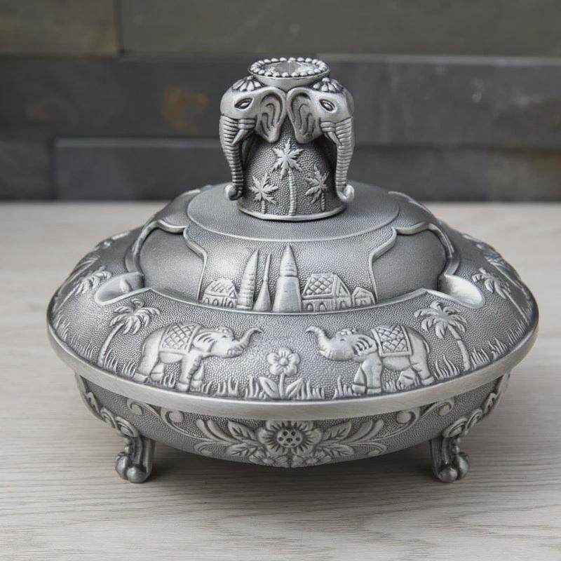 圆形烟灰缸酒吧子创意家用带盖酒店办公室大号简约防风烟灰缸摆件