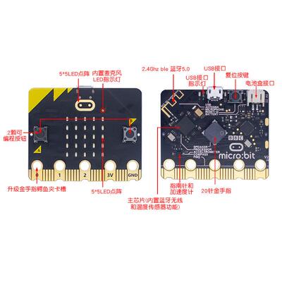 microbit主板开发板入门学习套件Python儿童编程 micro:bit V2