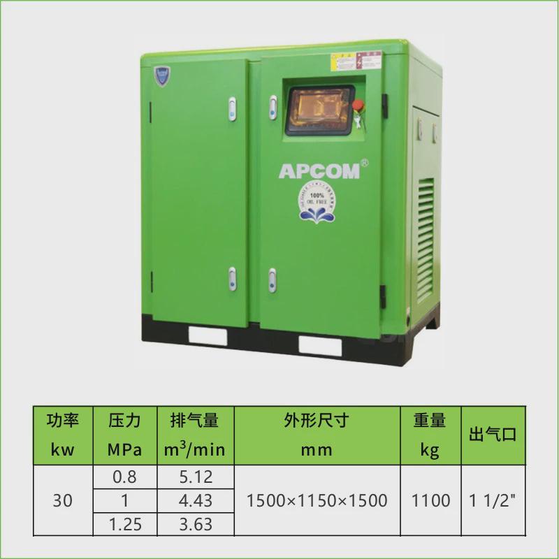 上海水润滑螺旋式空气压缩机75kw永磁变频90千瓦无油螺杆式空压机