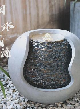 流水生财喷泉摆件办公室桌面客厅家居户外庭院循环水落地装饰景观
