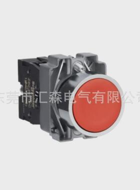 XB2BA42C平头按钮红色Ø22弹簧复位1NC