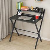 家用卧室写字桌62 100cm简易办公电脑桌带学生折叠置物架学习书桌