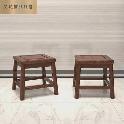 新中式乌金木小方凳家用换鞋矮凳子全实木客厅儿童凳中式凳板餐凳