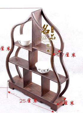 工艺品木质客厅装饰摆件红木实木鸡翅木博古架文玩古董展示架批