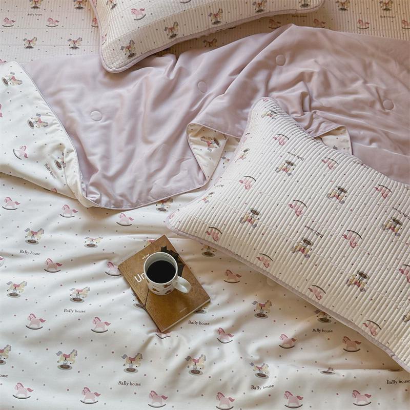 ins小樱桃夏季丝棉天空调被2米凉感冰丝夏被可水洗薄款双人夏凉被