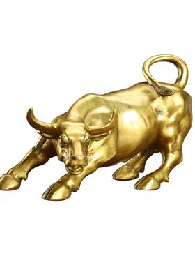 厂家批发铜牛摆件登高牛华尔街铜牛旺市牛办公室礼品