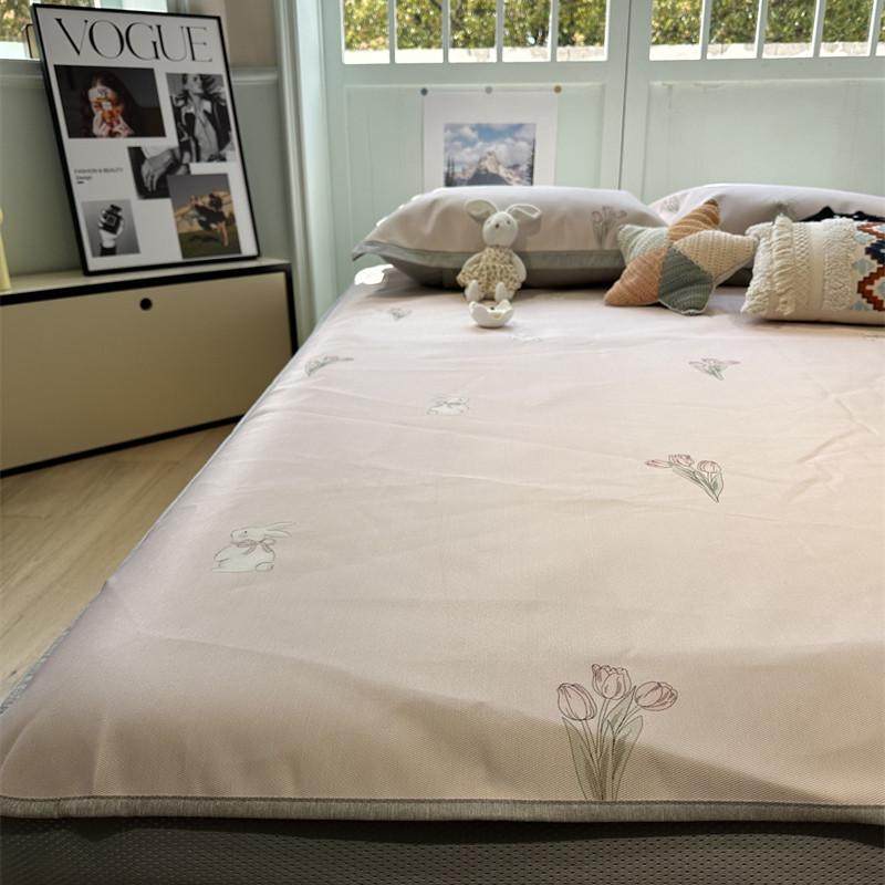 少女心花园小兔凉感冰丝藤席夏凉席空调席床笠款三件套1.5m1.8米,床上用品,凉席/草席/麻席,淘宝优惠券,粉丝福利购,淘宝优惠卷