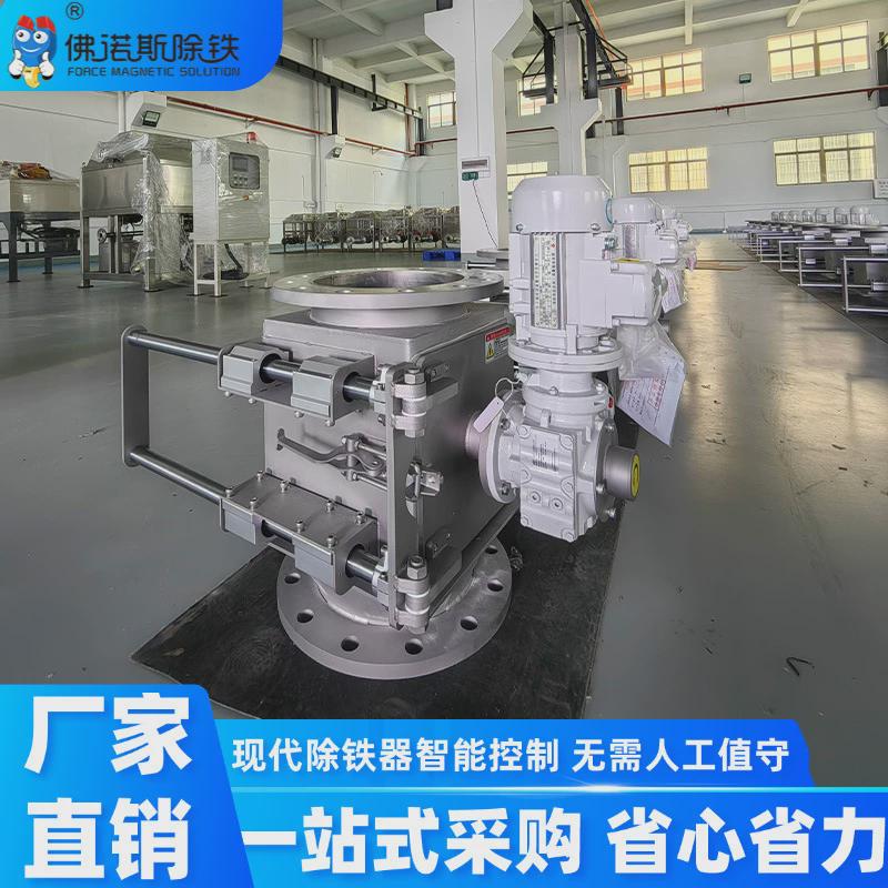 佛山佛高强除铁机悬挂式304管件12000高斯诺斯磁棒旋转式除铁机
