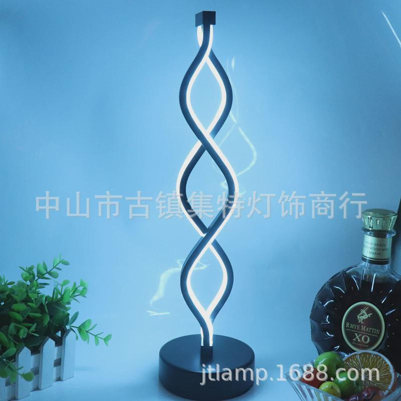 充电台灯餐厅led个性海草酒吧桌灯海藻双波浪麻花造型艺术充电灯