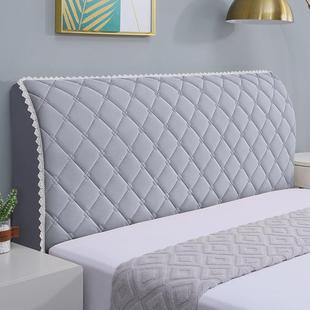 软包绒布布艺床头罩加厚夹棉床头套罩弹力全包沙发靠垫翻新防