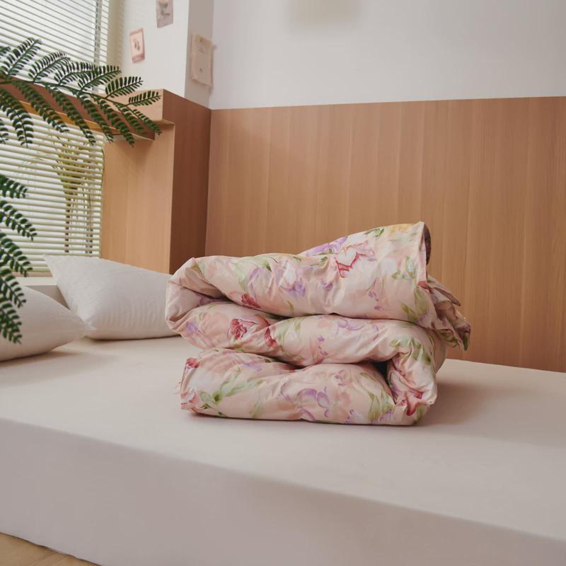 热销羽绒被鸭绒被灰白鸭绒冬被吊吊绒春秋被子纯棉礼品95羽毛被