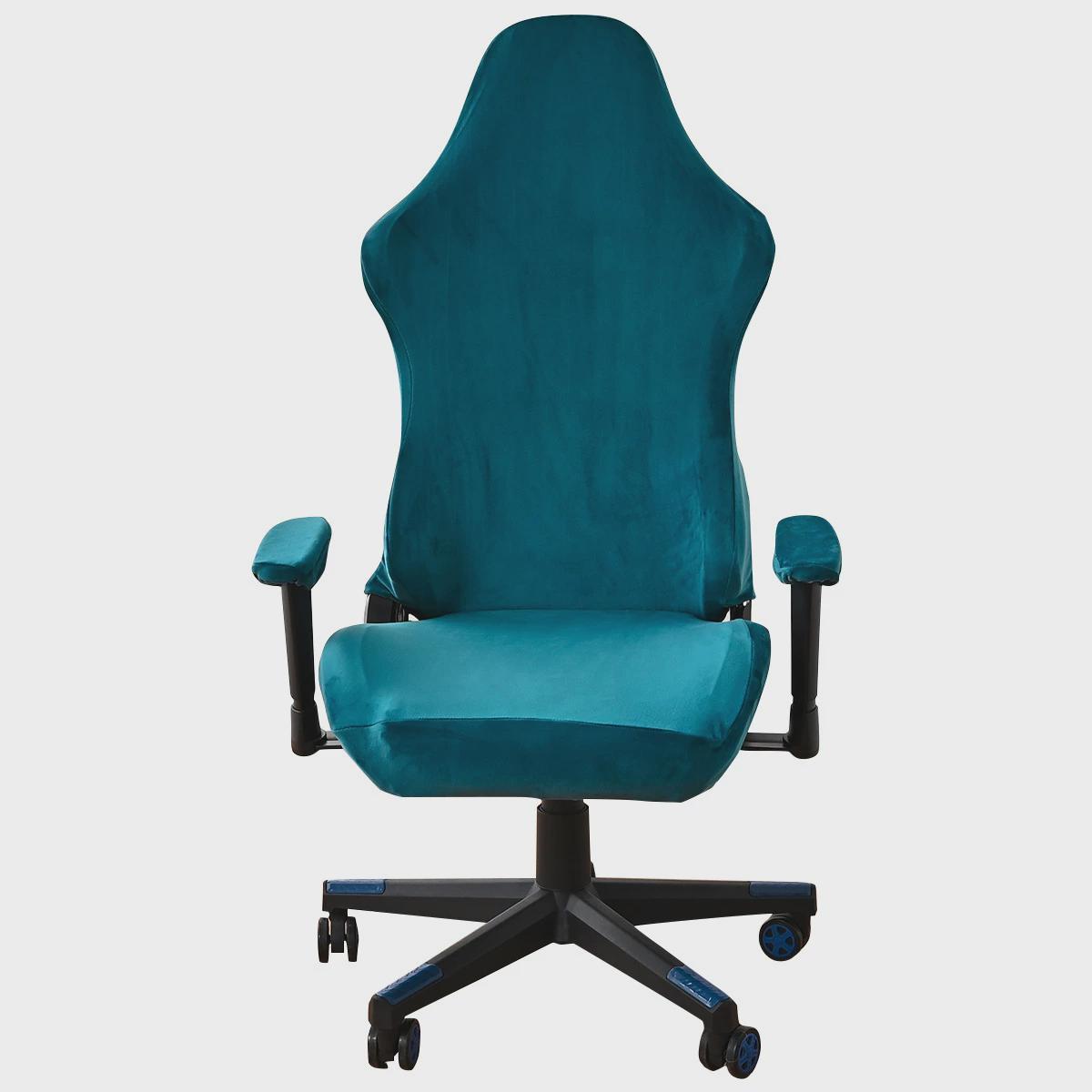 热销J6DA电竞椅套银狐绒弹力加厚电脑网吧竞技座椅子套防尘老板座