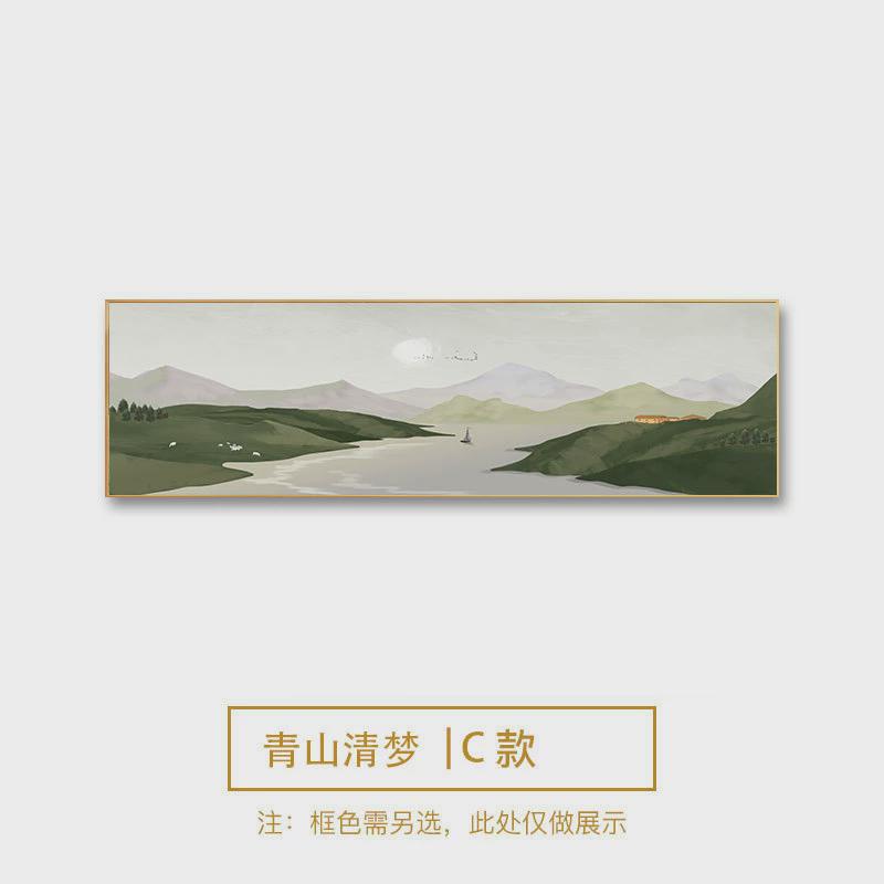 新中式挂画横幅花鸟国画工笔长条壁画酒店卧室装饰画中国风禅意画