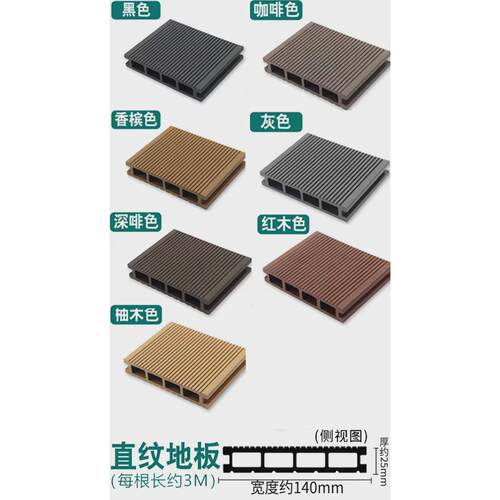 塑木地板室外直销阳台防水生态木塑板户外花园庭院露台防腐木工厂