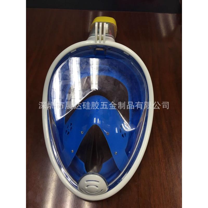 厂家直销新款成人潜水面罩gopro浮潜全面罩硅胶潜水面具全干式