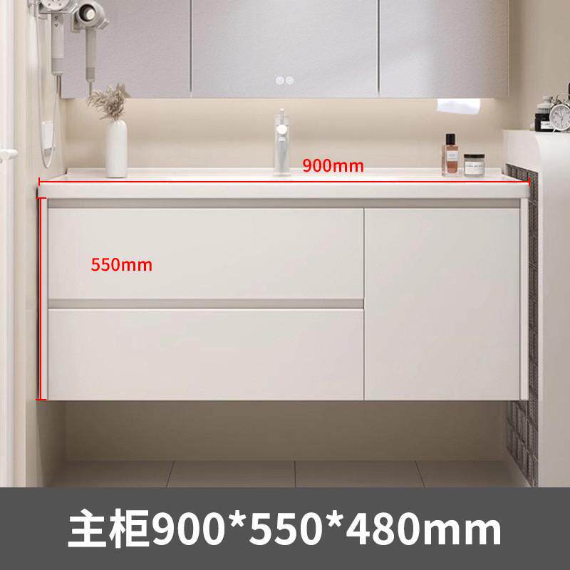 浴室柜一体式陶瓷盆无缝盆304不锈钢蜂窝铝填充洗脸柜佛山浴室柜